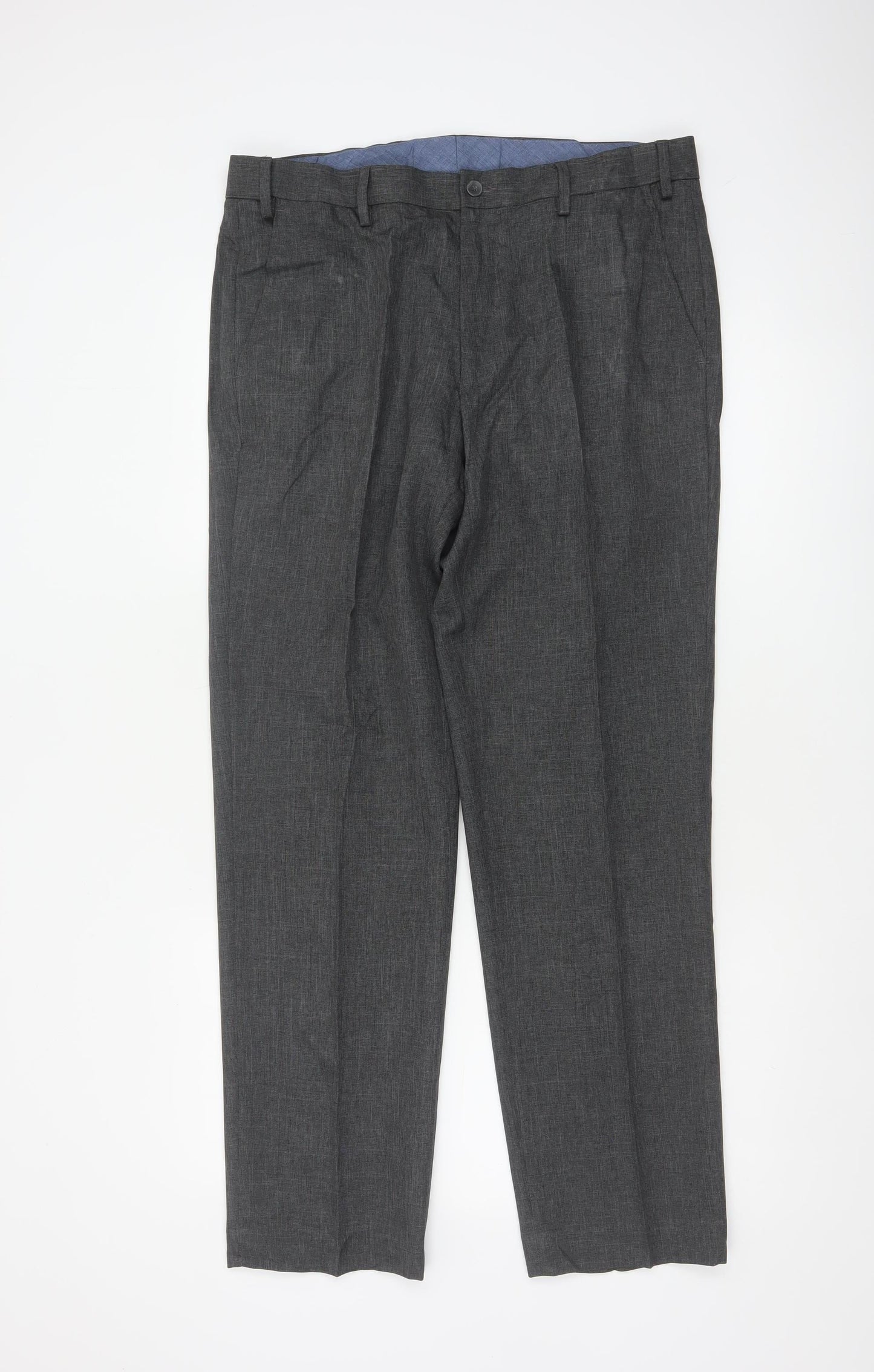 Marks and Spencer Men’s Grey 34/31 Regular Dress Trousers