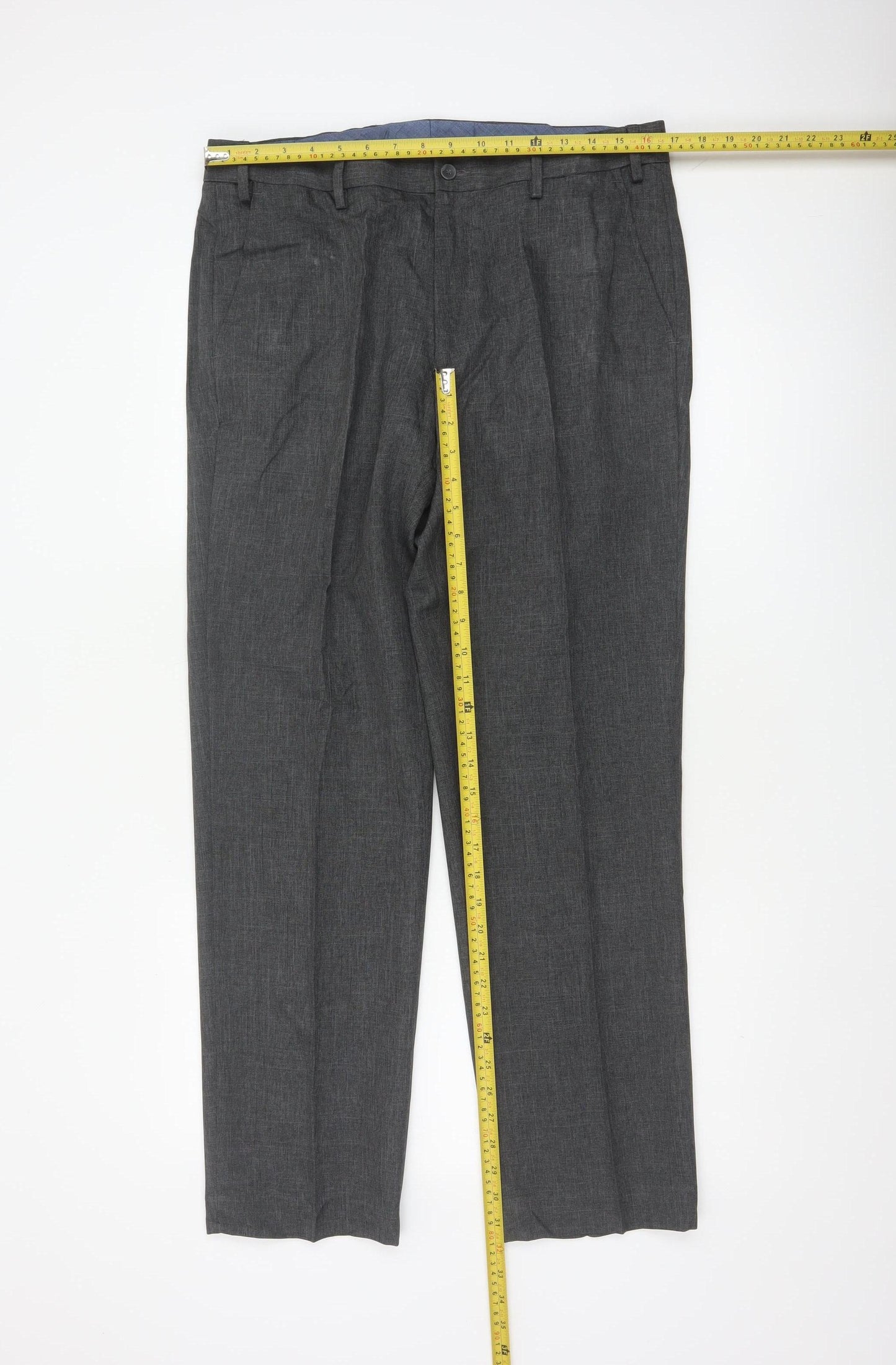 Marks and Spencer Men’s Grey 34/31 Regular Dress Trousers