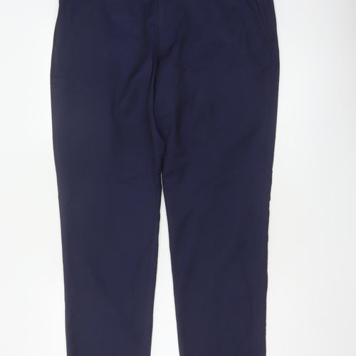 Moss London Men’s Blue 36 Regular Straight Dress Trousers Lined
