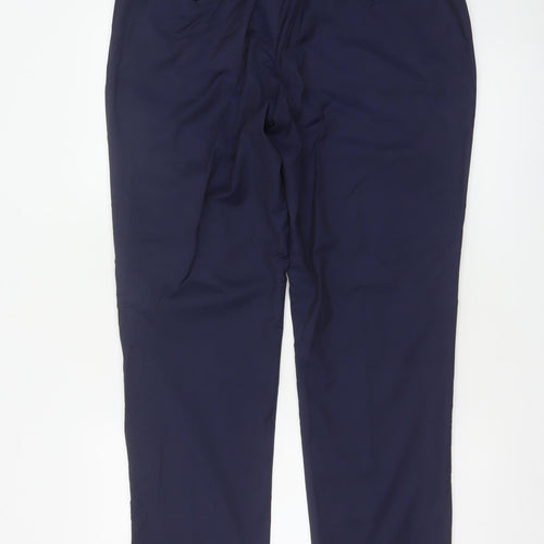 Moss London Men’s Blue 36 Regular Straight Dress Trousers Lined