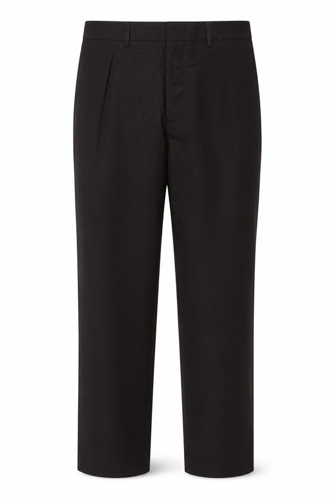 Farah Men's Black 36 L33 Straight Flat Front Dress Trousers Smart Formal