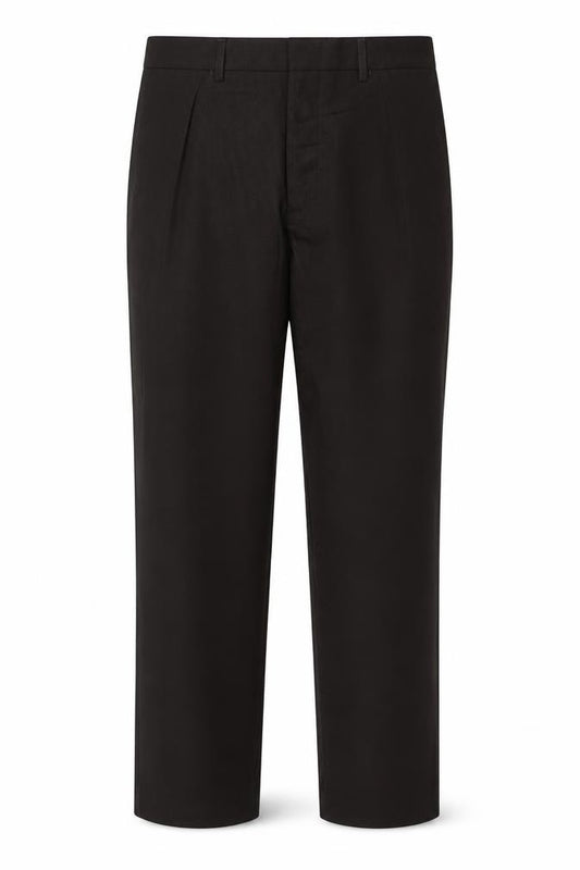 Farah Men's Black 36 L33 Straight Flat Front Dress Trousers Smart Formal