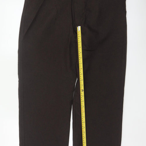 Farah Men's Black 36 L33 Straight Flat Front Dress Trousers Smart Formal