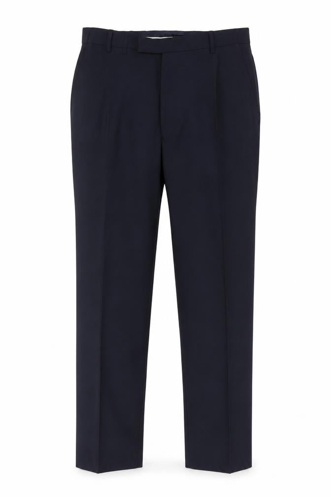 Marks & Spencer Men Blue 34 31 Tailored Wool Blend Dress Trousers
