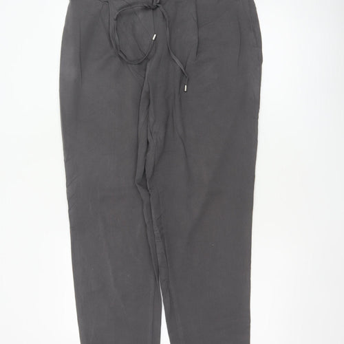 Marks Spencer Womens Grey UK 14 Long Tapered Drawstring Jogger Trousers