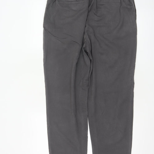 Marks Spencer Womens Grey UK 14 Long Tapered Drawstring Jogger Trousers