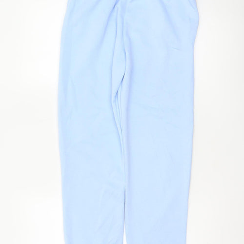 Zara Women Blue UK 8 Fleece Jogger Trousers Drawstring Cuffed