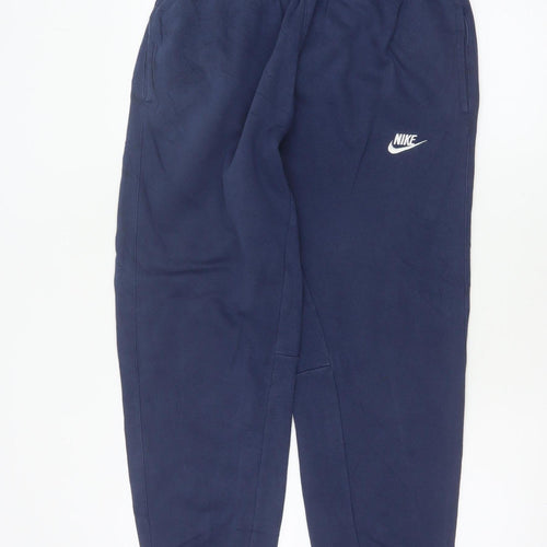 Nike Men's Blue M Fleece Jogger Sweatpants Elastic Waist Logo