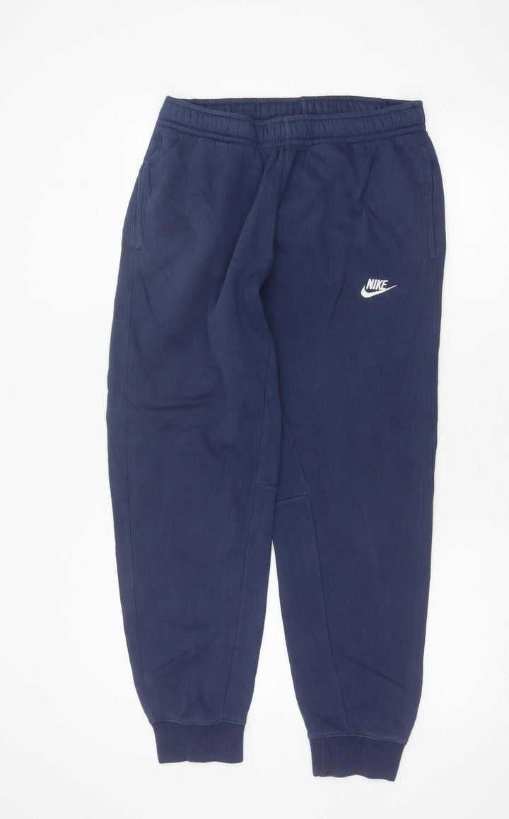 Nike Men's Blue M Fleece Jogger Sweatpants Elastic Waist Logo