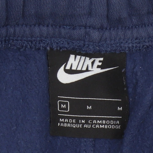 Nike Men's Blue M Fleece Jogger Sweatpants Elastic Waist Logo