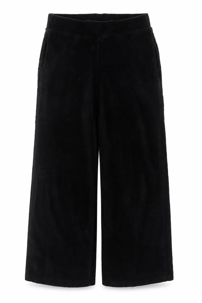 M&S Collection Women’s Black Size 14 Long Velvet Wide-Leg Trousers
