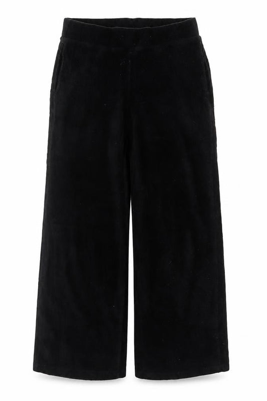 M&S Collection Women’s Black Size 14 Long Velvet Wide-Leg Trousers
