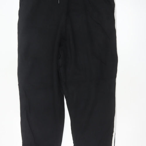 George Men’s Black S Jogger Trousers Cotton Drawstring Side Stripe 30R