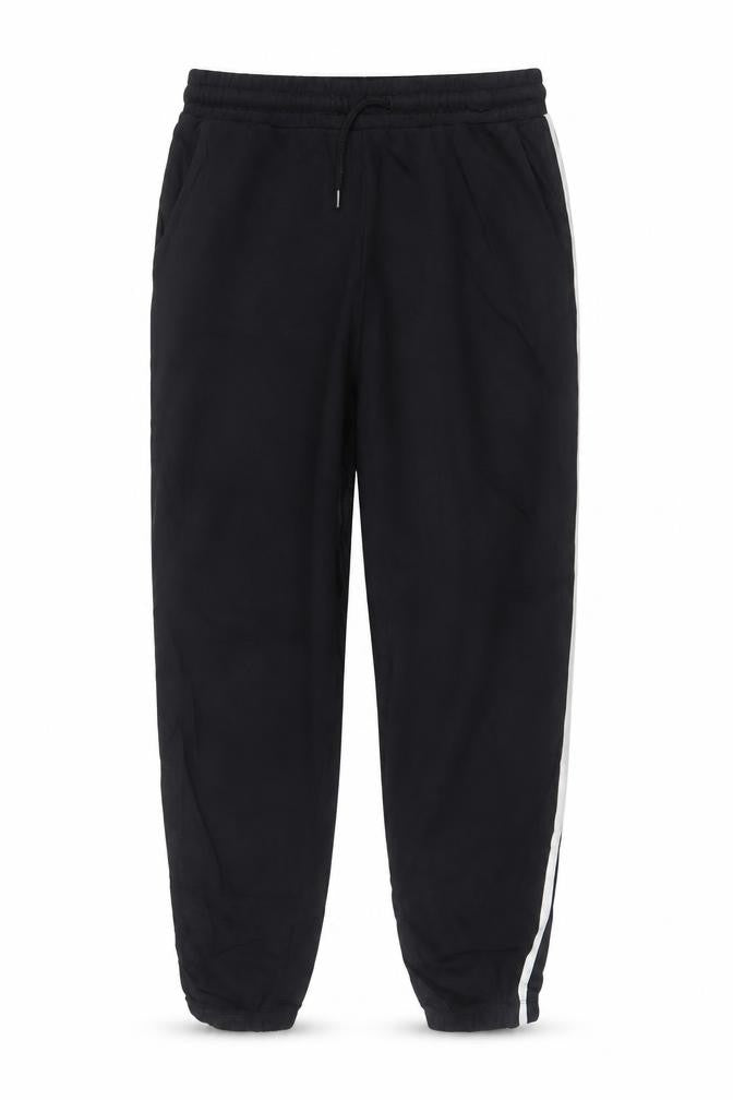 George Men’s Black S Jogger Trousers Cotton Drawstring Side Stripe 30R
