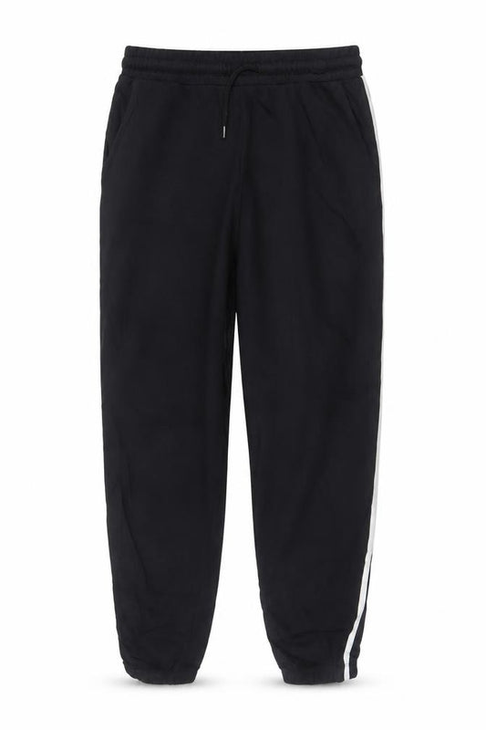 George Men’s Black S Jogger Trousers Cotton Drawstring Side Stripe 30R