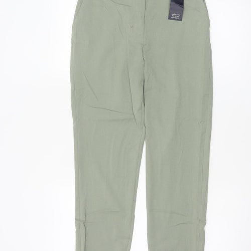 Marks and Spencer Women Green Size 8 Short Tapered Smart Trousers