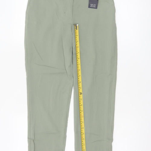 Marks and Spencer Women Green Size 8 Short Tapered Smart Trousers