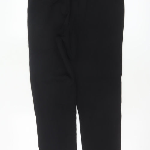 Marks and Spencer Women Black UK 10 Short Straight Zip Detail Trousers