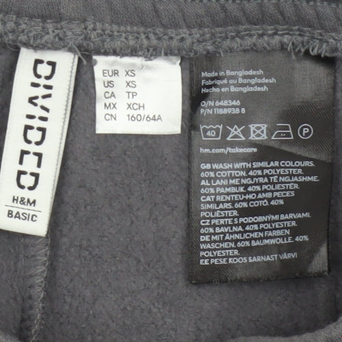 H&M Divided Women’s Grey XS Wide-Leg Drawstring Trousers