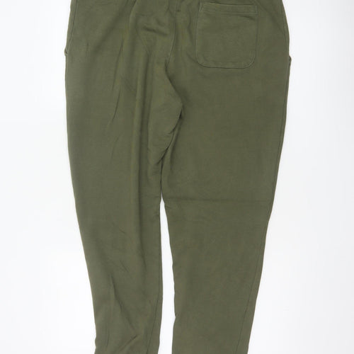 Jack & Jones Men Green XL Logo Cotton Blend Jogger Trousers