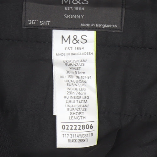 Marks & Spencer Men’s Black 36S Skinny Formal Trousers 36in