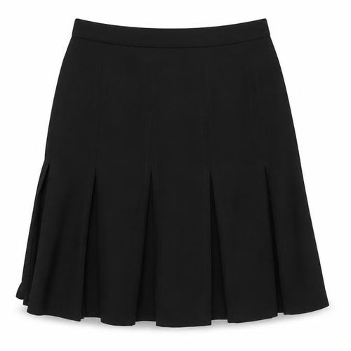 Vanger Women's Black UK 12 Wool A-Line Knee Skirt Made in Britain