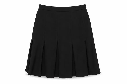 Vanger Women's Black UK 12 Wool A-Line Knee Skirt Made in Britain