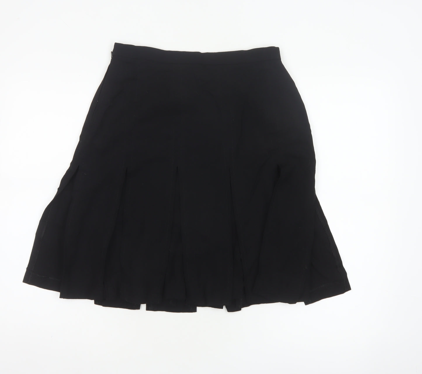 Vanger Women's Black UK 12 Wool A-Line Knee Skirt Made in Britain
