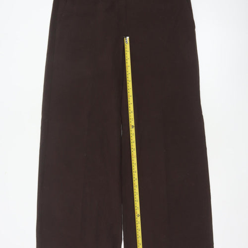 Marks & Spencer Women Brown UK 14 Wide Leg Tailored Dress Trousers