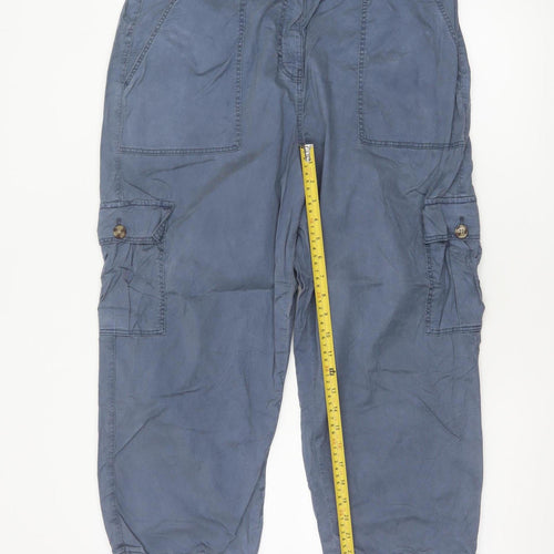 Marks & Spencer Women Blue UK 16 Cargo Trousers Lyocell Cotton