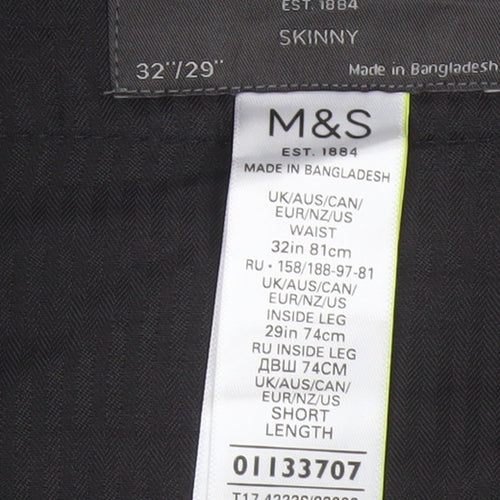 Marks and Spencer Men's Navy 32/29 Skinny Dress Trousers Slim Fit