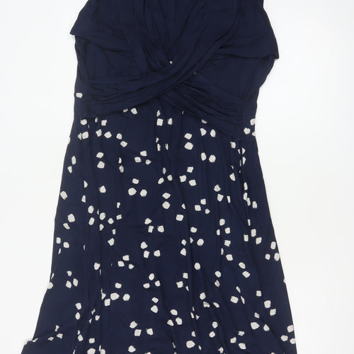 Phase Eight Women’s Blue UK 18 Fit & Flare Long V-Neck Jersey Dress