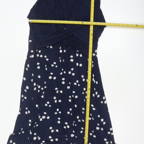 Phase Eight Women’s Blue UK 18 Fit & Flare Long V-Neck Jersey Dress