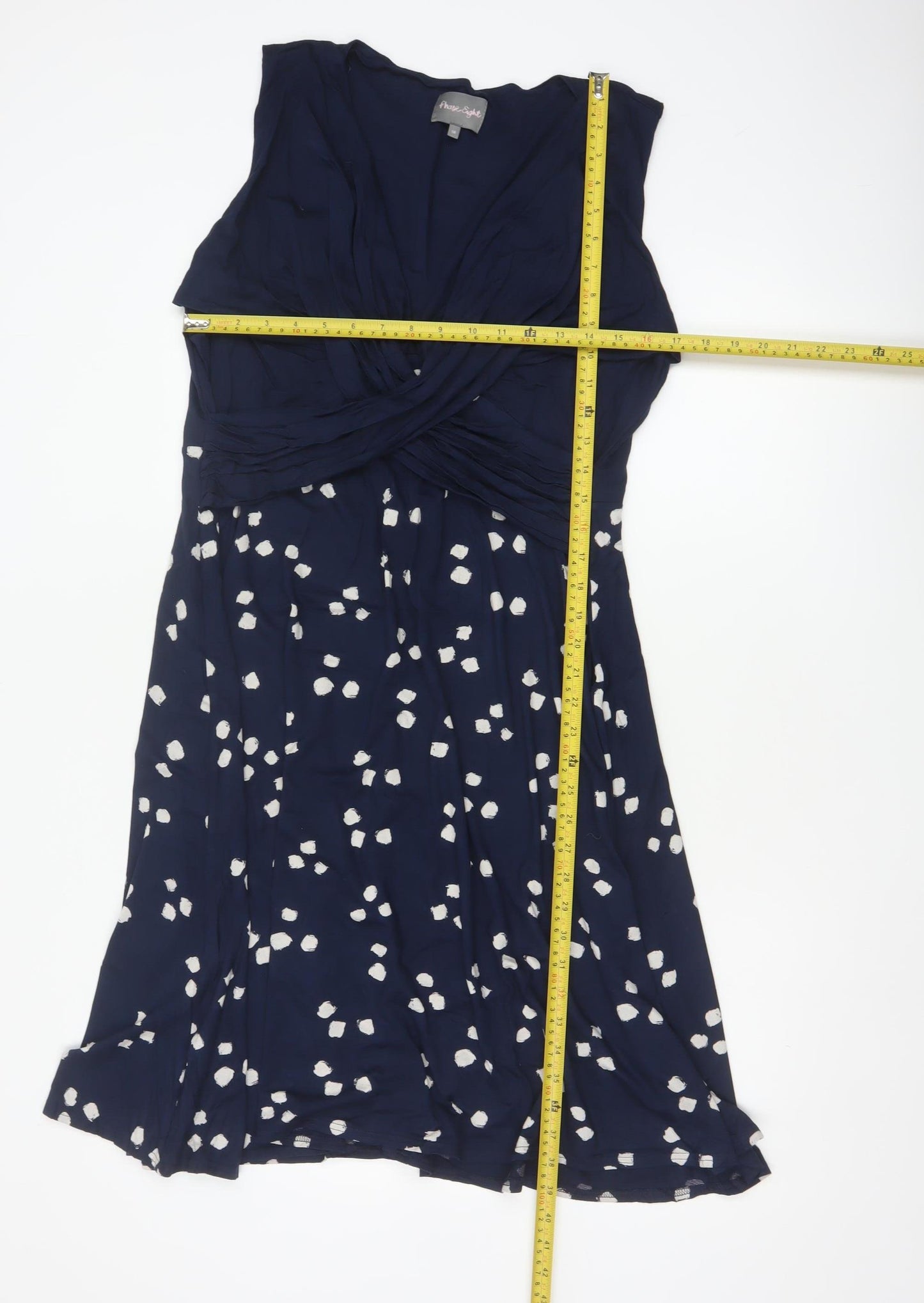 Phase Eight Women’s Blue UK 18 Fit & Flare Long V-Neck Jersey Dress