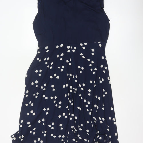 Phase Eight Women’s Blue UK 18 Fit & Flare Long V-Neck Jersey Dress