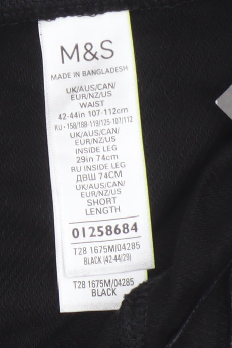 M&S Men’s Black 3XL Cotton Rich Jogger Trousers 42-44in 29in