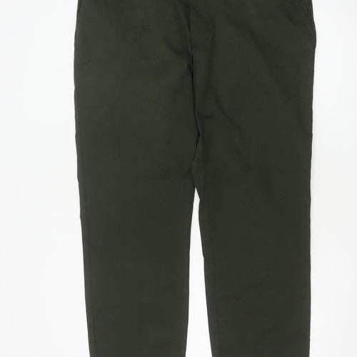 Marks & Spencer Men's Green 38/29 Regular Stretch Chino Trousers