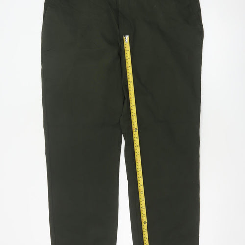 Marks & Spencer Men's Green 38/29 Regular Stretch Chino Trousers