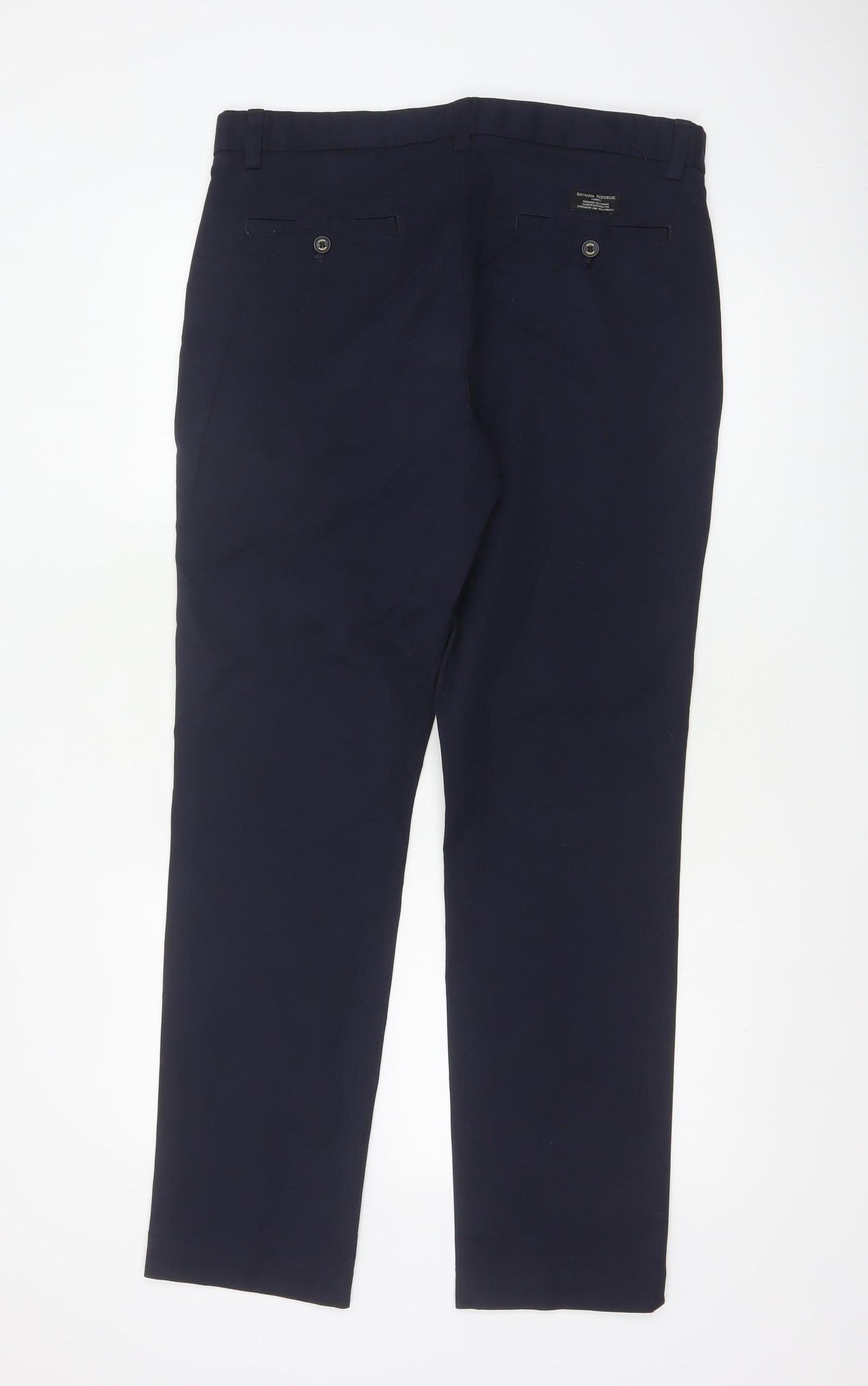 Banana Republic Men's Blue 33x32 Aiden Chino Slim Stretch Trousers