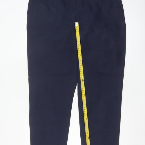 M&S Women’s Blue Size 16 Cotton Blend Tapered Work Trousers