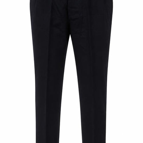 M&S Mens Navy Blue 36/33 Slim Straight Cotton Trousers