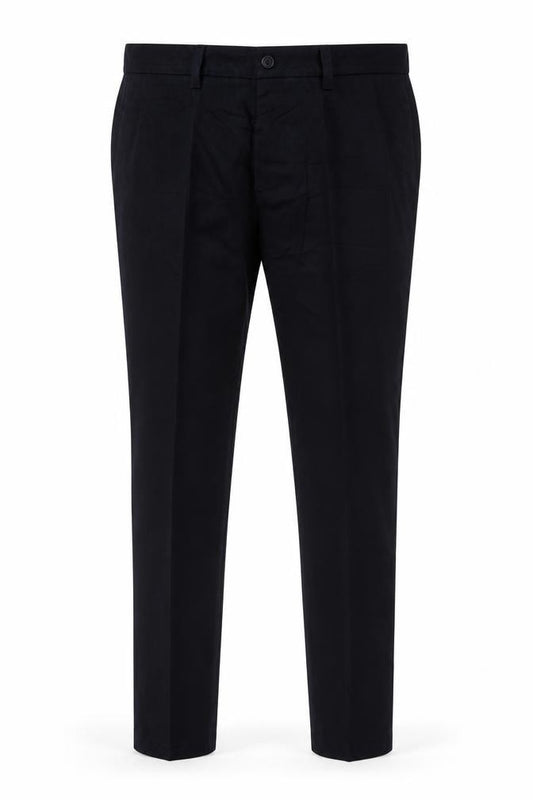 M&S Mens Navy Blue 36/33 Slim Straight Cotton Trousers