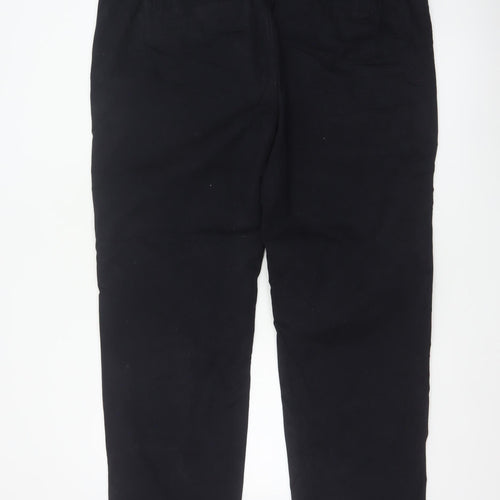 Marks & Spencer Men Black 3XL Straight Fit Drawstring Trousers