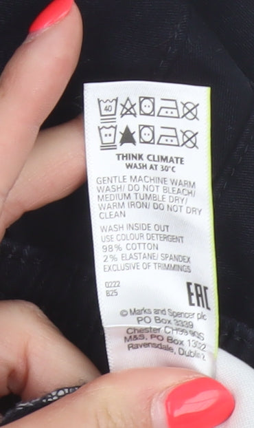 Marks & Spencer Men Black 3XL Straight Fit Drawstring Trousers