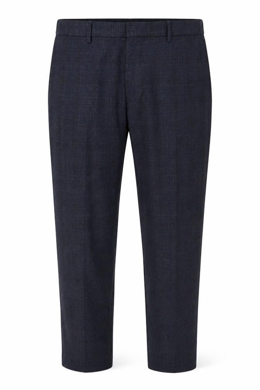 Marks & Spencer Men’s Blue Check Regular 42 Short Smart Trousers