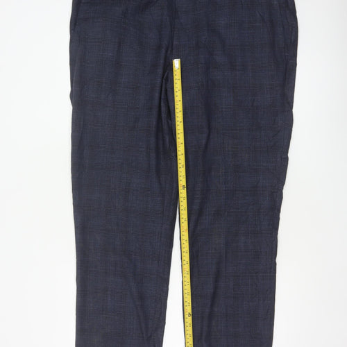 Marks & Spencer Men’s Blue Check Regular 42 Short Smart Trousers