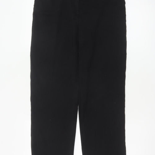 Marks & Spencer Women Black UK 10 Short Straight Tailored Trousers
