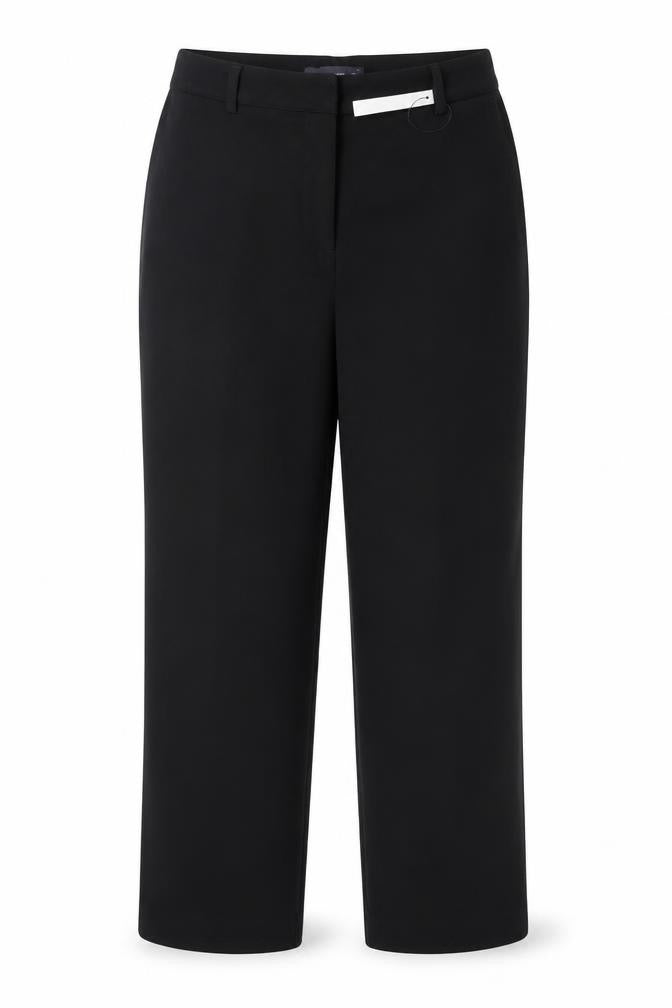 Marks & Spencer Women Black UK 10 Short Straight Tailored Trousers