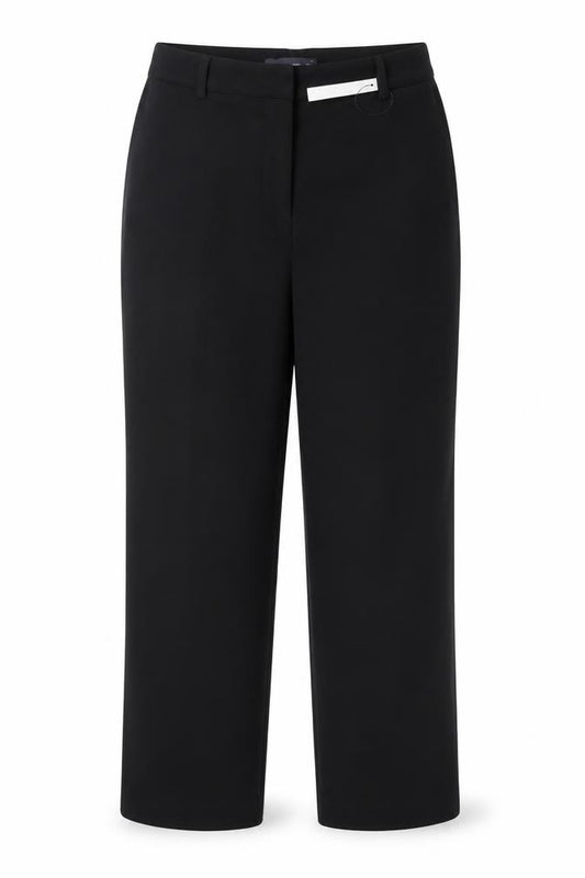 Marks & Spencer Women Black UK 10 Short Straight Tailored Trousers