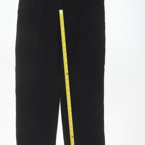 Marks & Spencer Women Black UK 10 Short Straight Tailored Trousers
